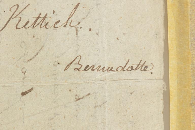 Dokument signerat av Bernadotte.