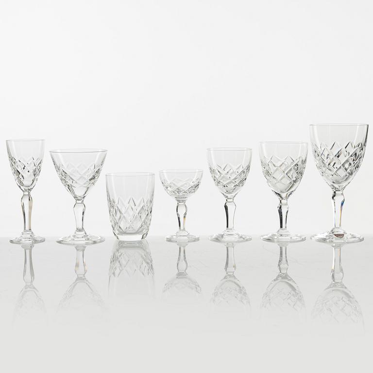 Gunnar Cyrén, a 42-piece "Karolina" glass service, Orrefors, Sweden.