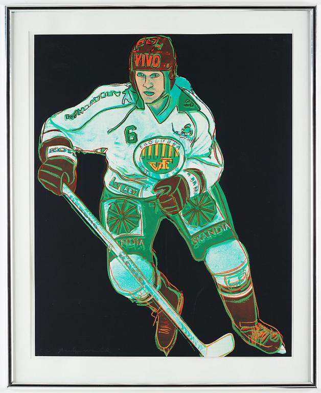 Andy Warhol, "Frölunda Hockey Player".