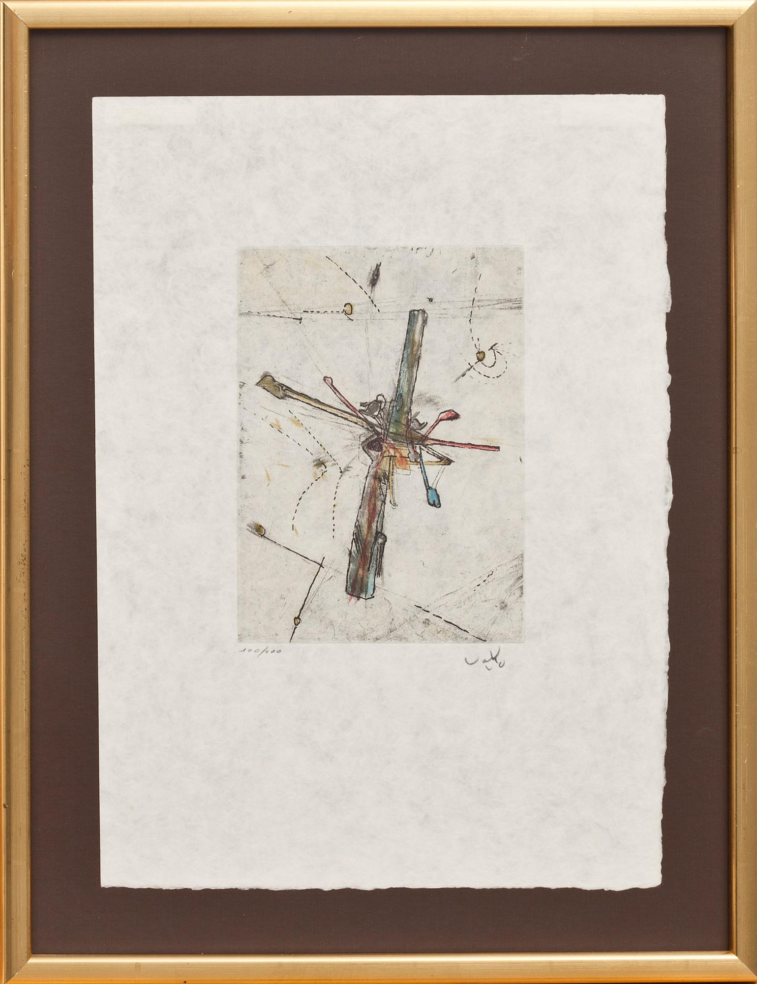 ROBERTO MATTA, färgetsning, signerad o numrerad 100/100.