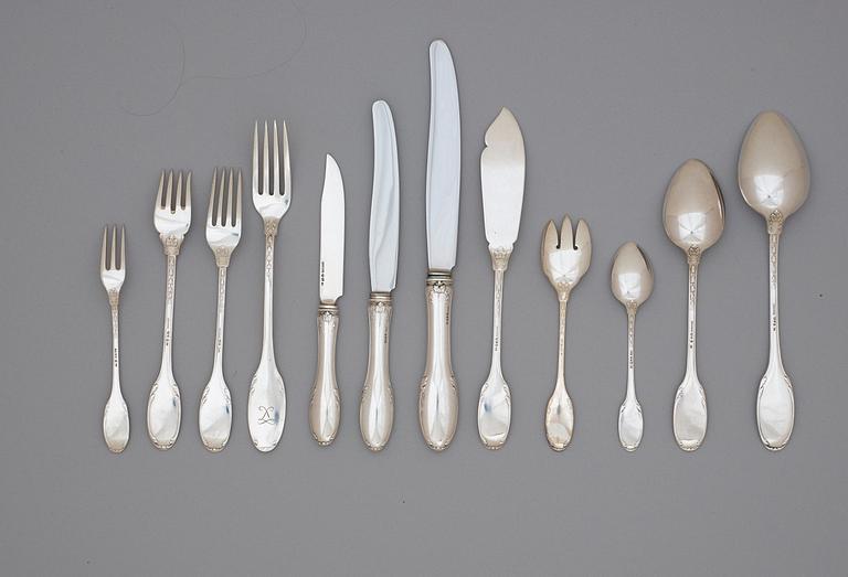A Swedish 20th century 257 piece silver table-service, marks of W.A Bolin, Stockholm 1926-1936.