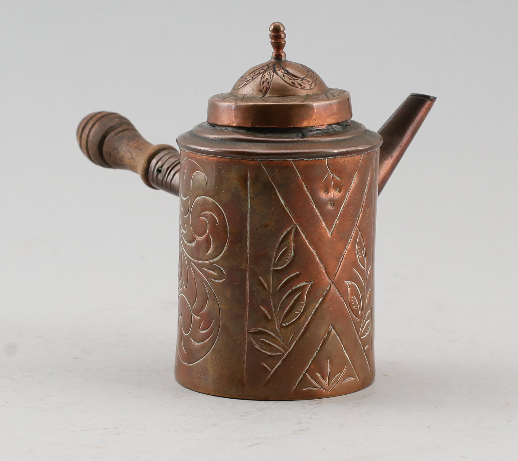 CHOKLADKANNA, koppar, 1800-tal.