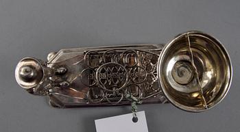 CIGARETTSTÄLL, silver, ostämplad.