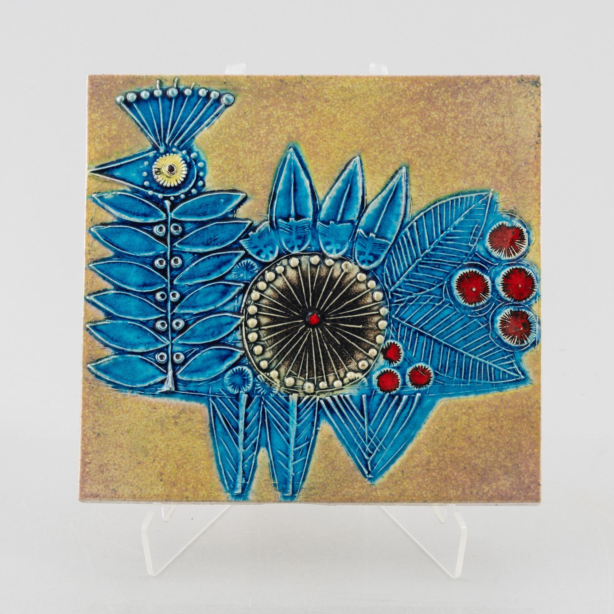 Lisa Larson, väggrelief, stengods, Gustavsberg.