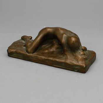 CARL ELDH, skulptur, bronspatinerad gips, signerad.