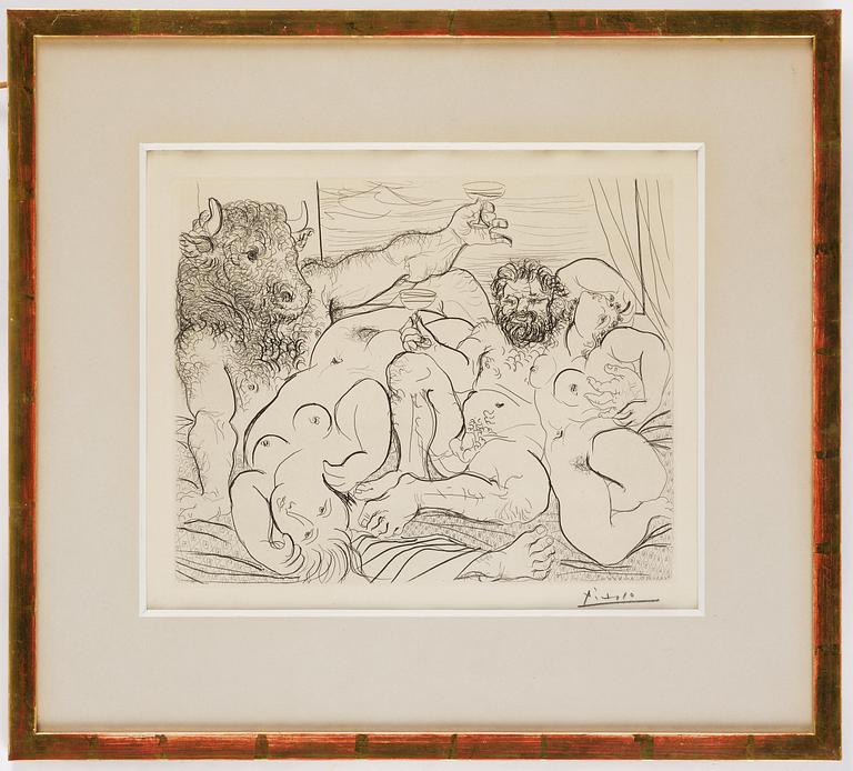 Pablo Picasso, "Scène bacchique au Minotaure".