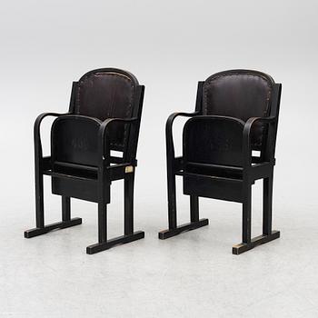 A pair of cinema chairs, 1920s/30s.