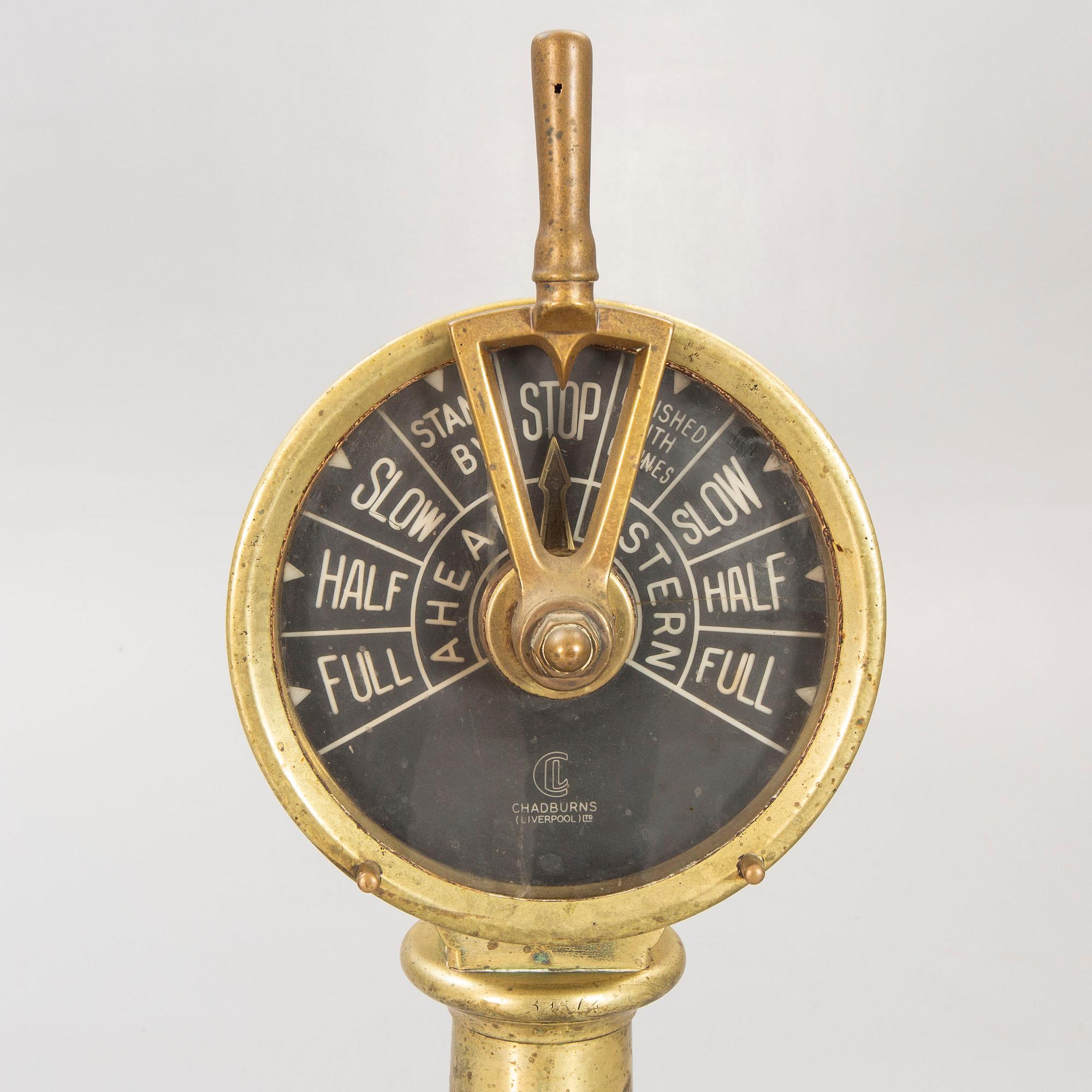A 20th century first half engine-room telegraph, Chadburn Liverpool.
