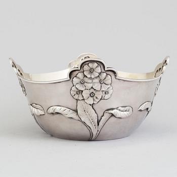 A Danish Art Nouveau parcel-gilt sterling silver planter bowl, maker's mark A Michelsen, Copenhagen 1901.