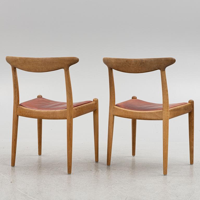 Hans J. Wegner, stolar, 6 st, "W1", C.M. Madsens Fabriker, Danmark 1950/60-tal.