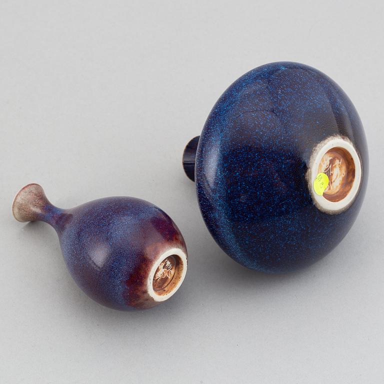 Sven Wejsfelt, two stoneware vases from Gustavsbergs studio.