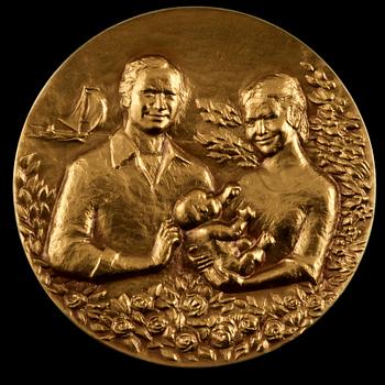 MINNESMEDALJ, 18k guld, Sporrong, 1977, vikt 71 g.