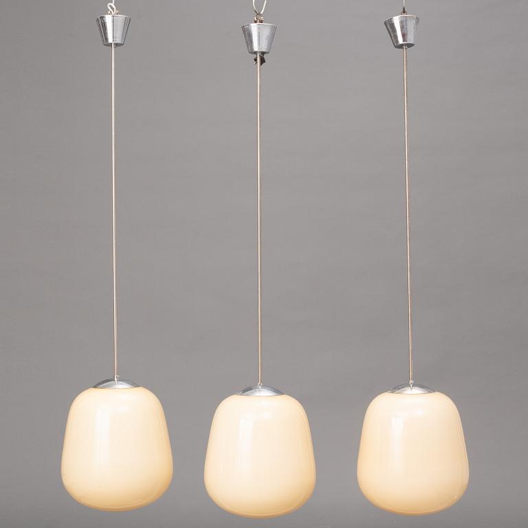 Asea, a set of three ceiling lamps, Swedish Modern, 1940s.