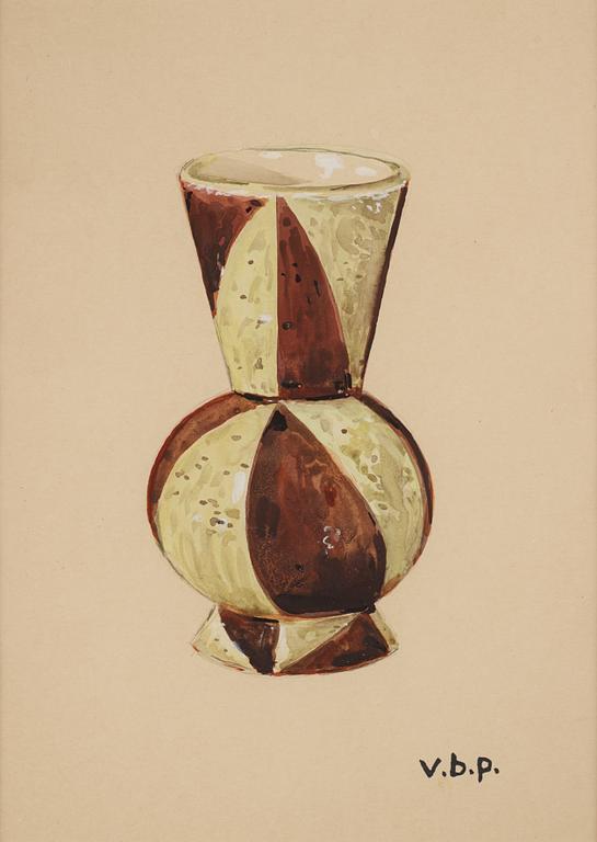 Vilhelm Bjerke-Petersen, Vase in Brown and Yellow.