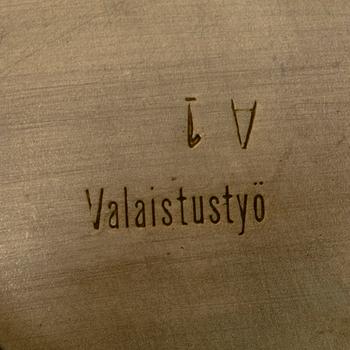 ALVAR AALTO, TAKLAMPA. Modell A1. Tillverkad av Valaistustyö. 1950-talets mitt.