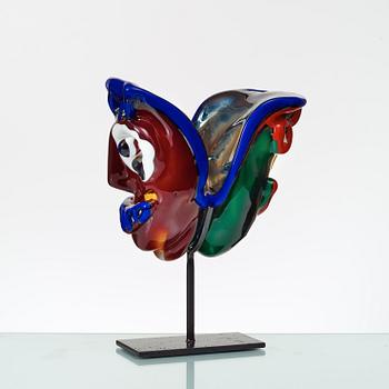 BENGT LINDSTRÖM, skulptur, "Janus", Berengo, Murano, Italien, 1980-tal, prototyp.