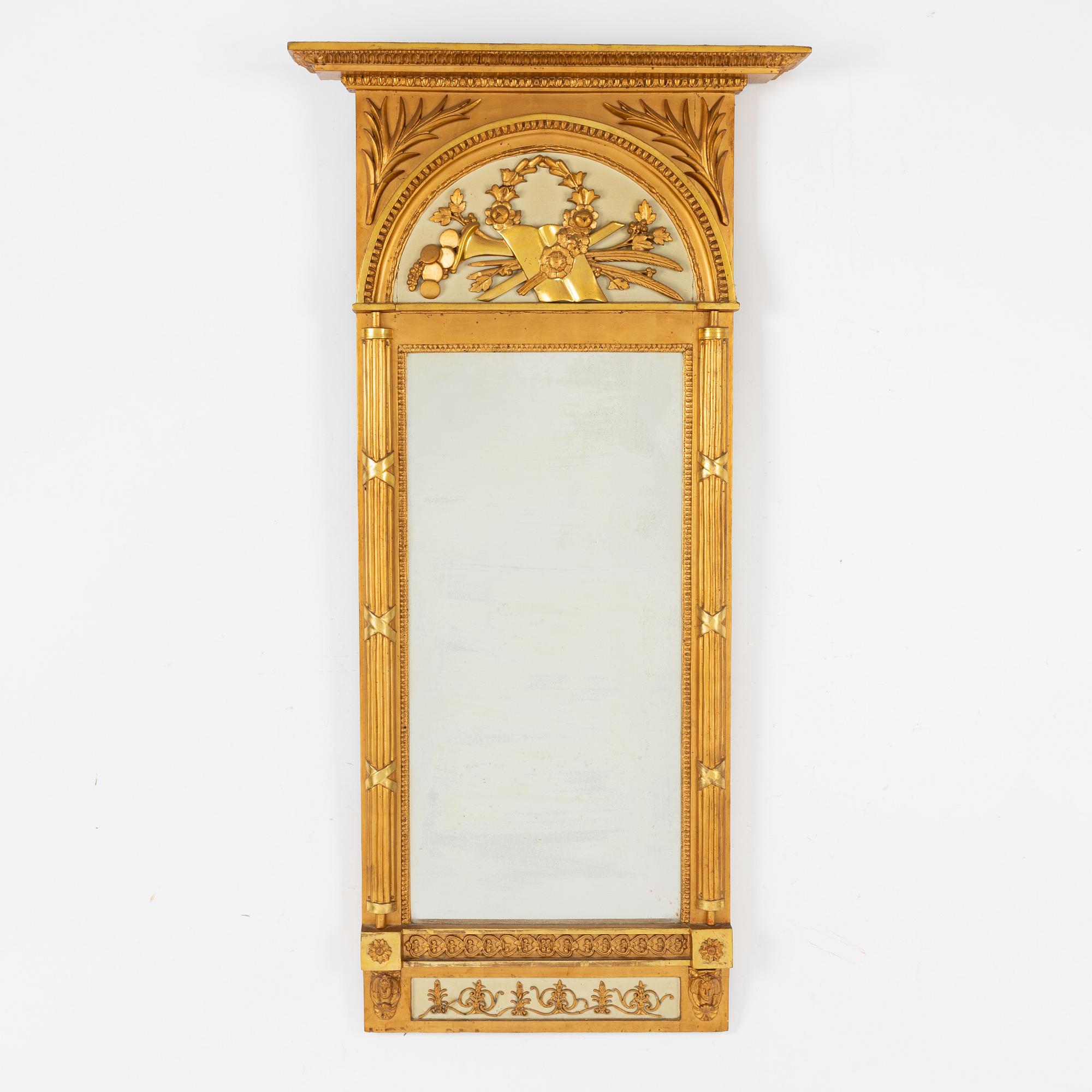 A late Gustavian mirror, of the maker Carl Fredrik Thim, Stockholm (1781-1834).