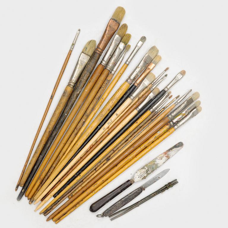 Birger Simonssons friluftsstaffli, paletter & målarlådor.