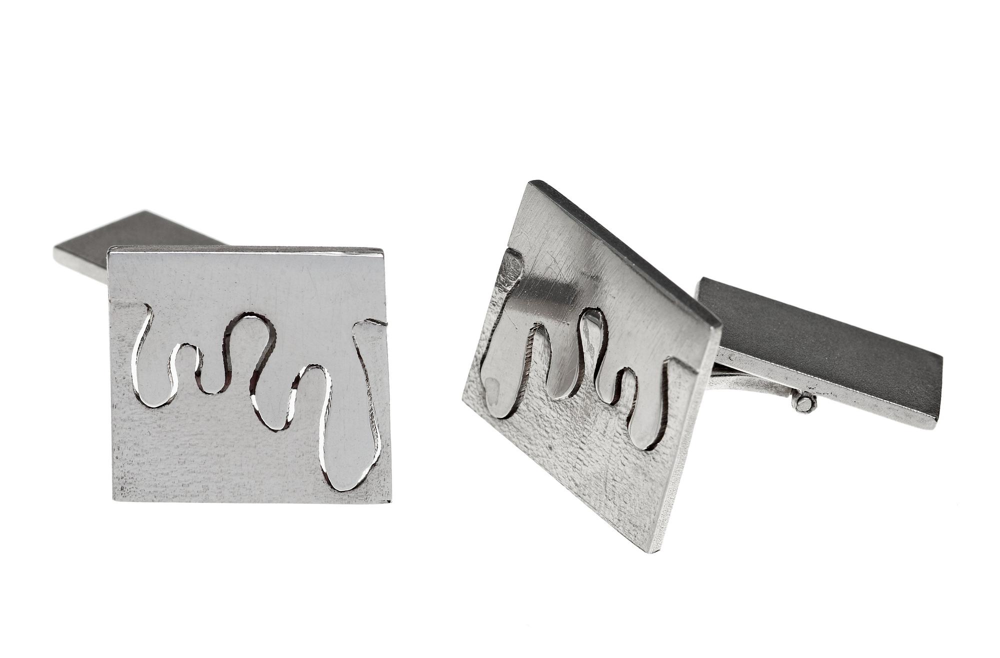 A pair of Richard Waterwal silver cufflinks, Borgila, Stockholm 1975.
