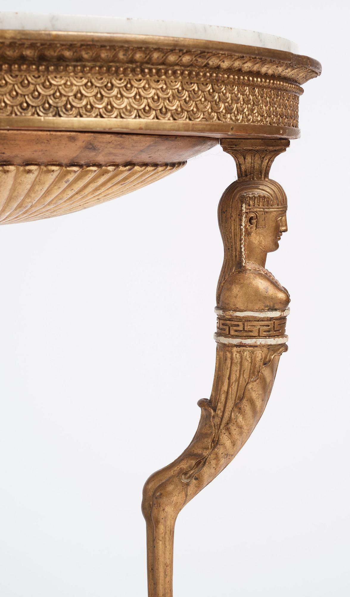 A late Gustavian console table, Stockholm, around 1800.