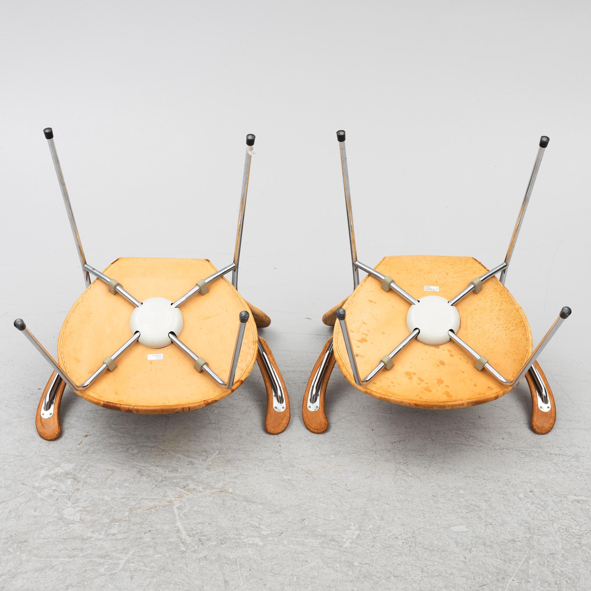 Arne Jacobsen, stolar, 8 st, "Sjuan", Fritz Hansen, Danmark, 1980-tal.