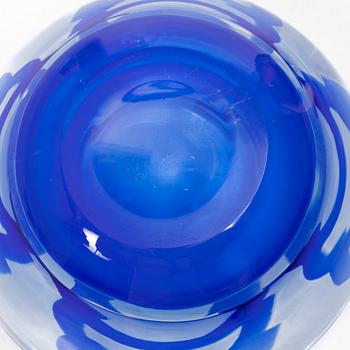 Ingeborg Lundin, bowl, graal, Orrefors, and Vicke Lindstrand, vase, "Zebra", Kosta.
