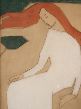 Helene Schjerfbeck, "Flicka med fladdrande hår".