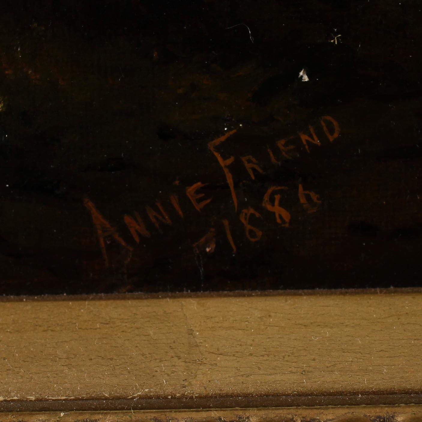 ANNIE FRIEND, olja på duk, signerad och daterad 1886.