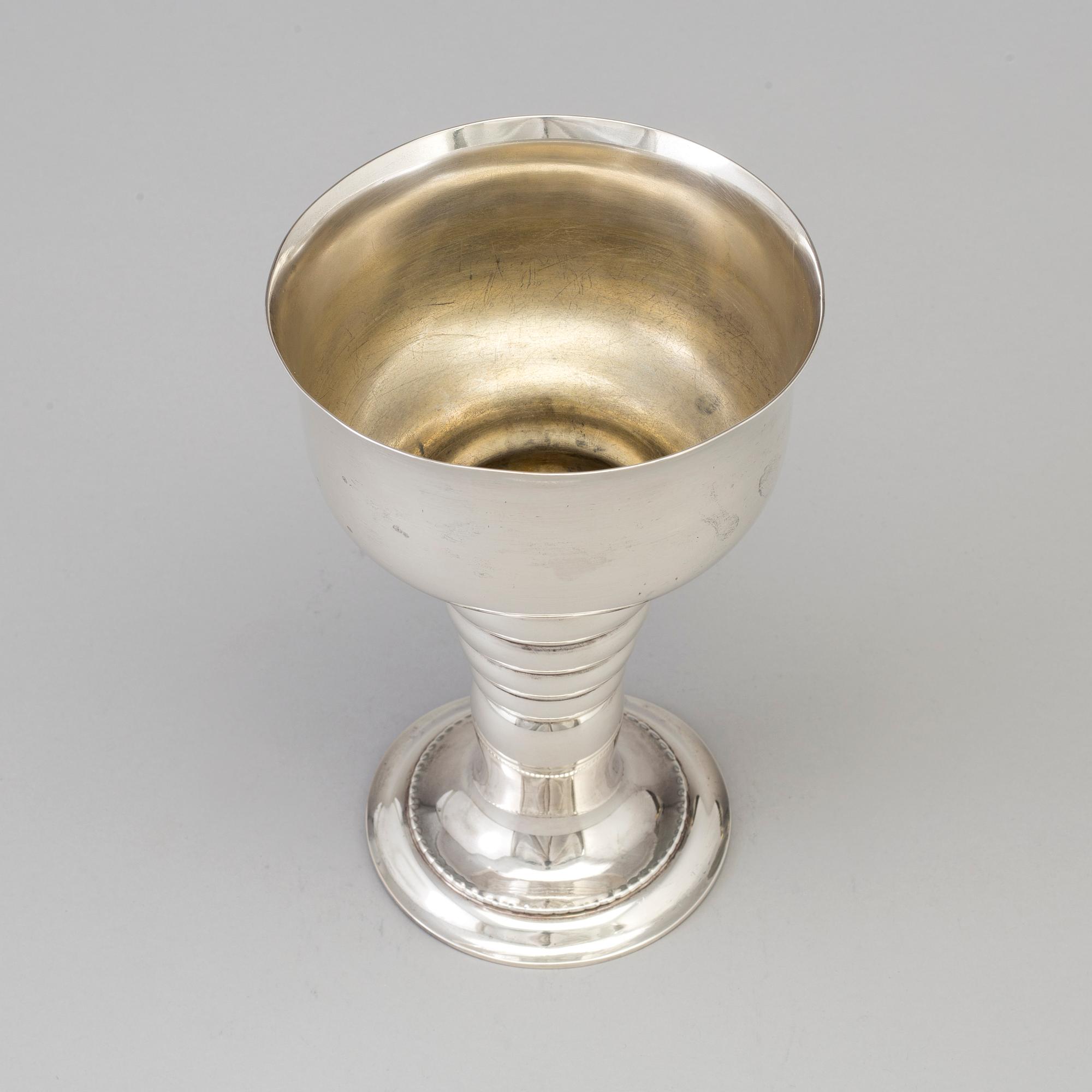 A Danish Art Nouveu sterling silver vase maker's mark A Michelsen, Copenhagen, 1912.