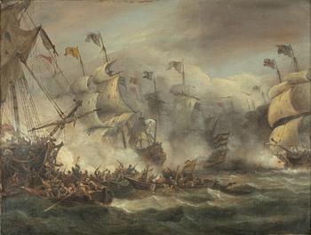 Thomas Luny, attributed, Naval battle.