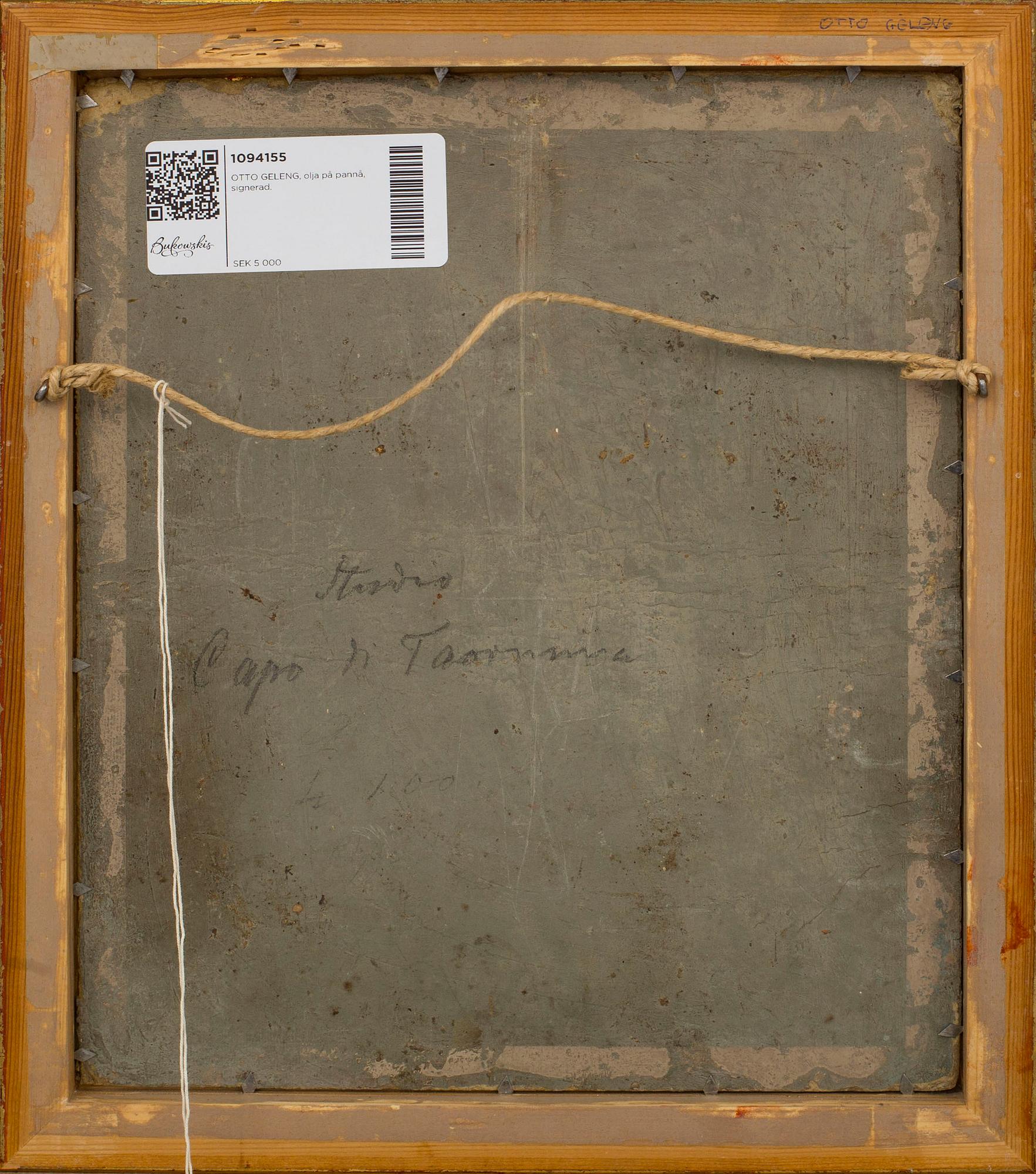 OTTO GELENG, oil on canvas, signed.