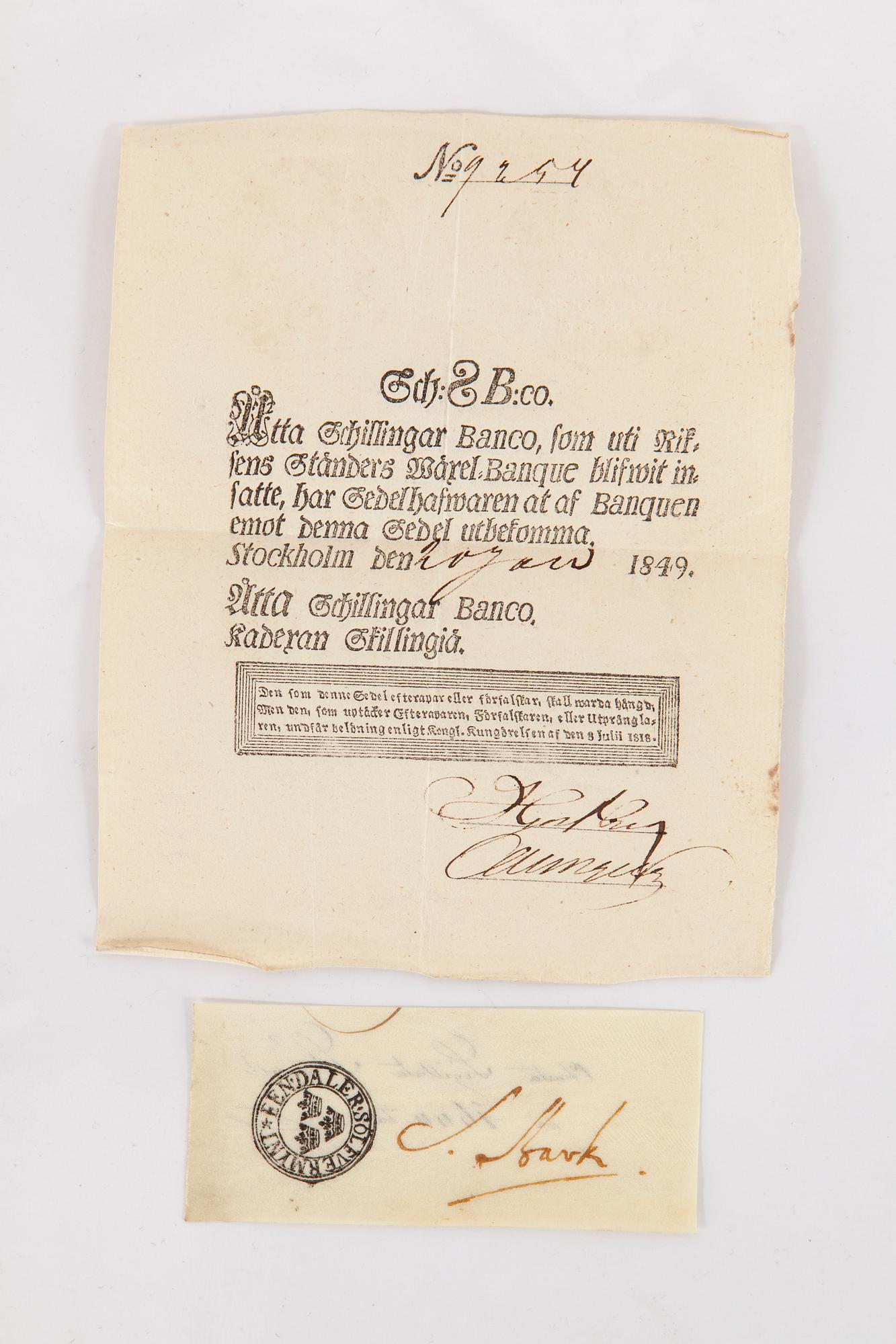 DOKUMENT, pergament, daterat 1808.