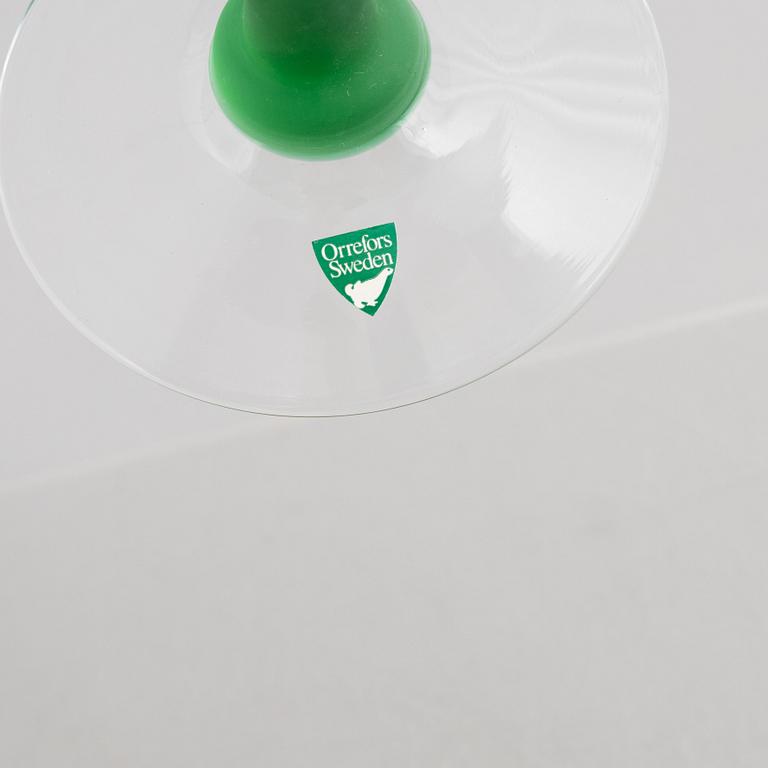 Anne Nilsson, candlesticks, 4 pcs, glass, "Celeste", Orrefors.