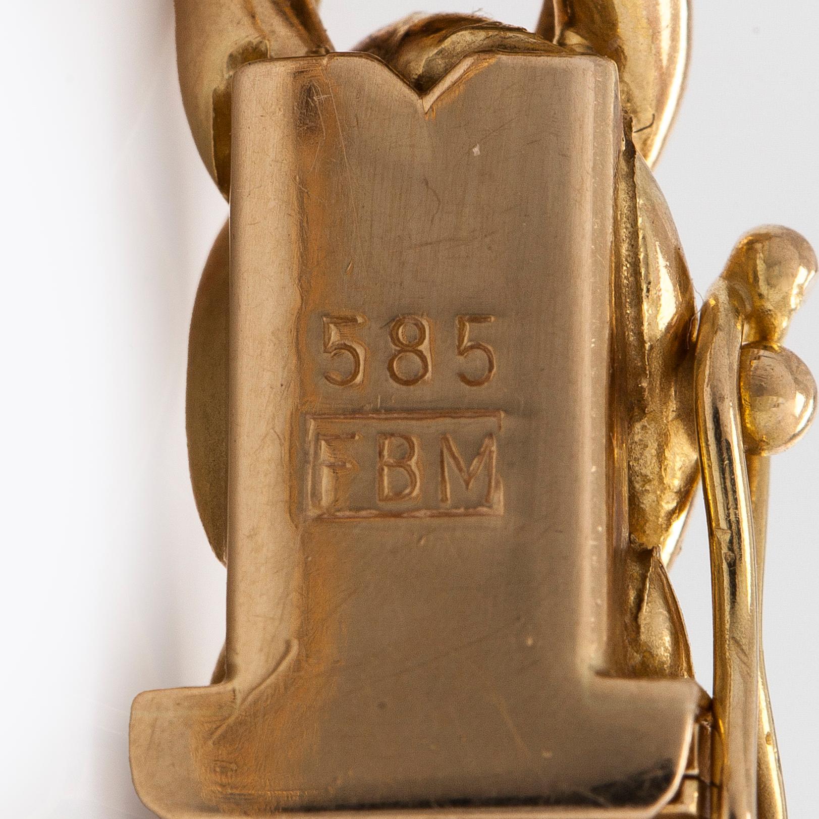 Collier, 14K guld, pansarlänk, med diamanter, Westerback, Helsingfors 1998.