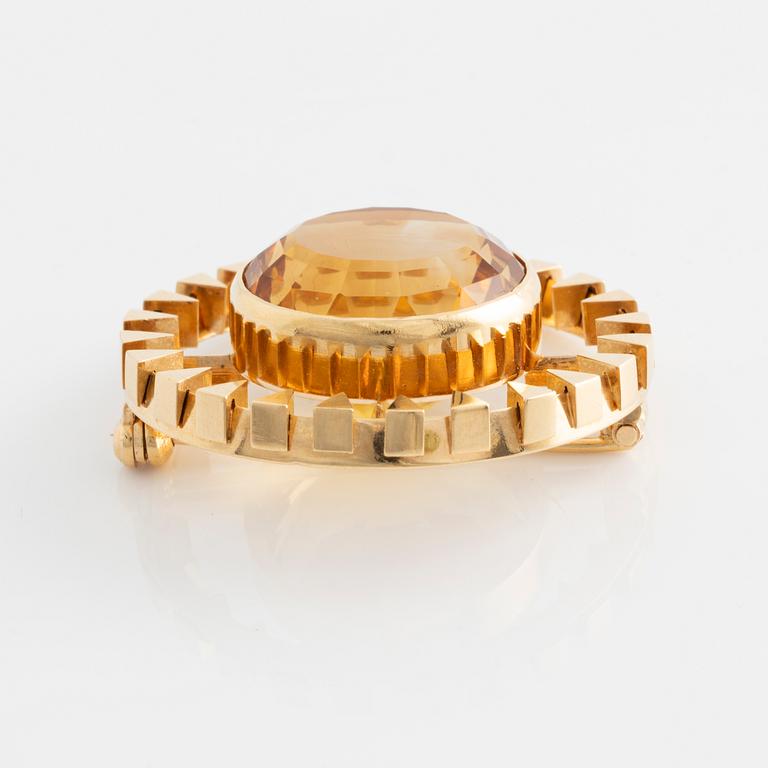 Anders Högberg, brooch, 18K gold with citrine.