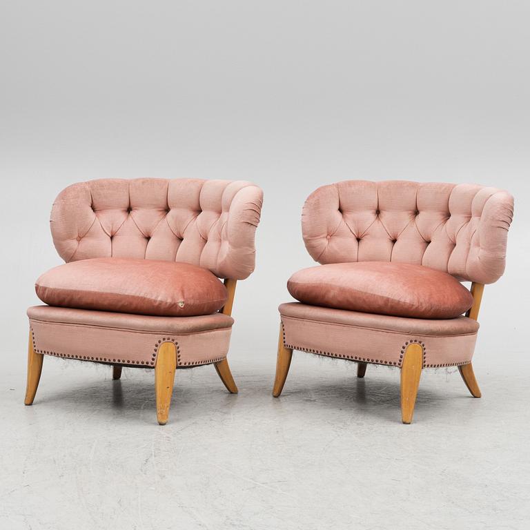 Otto Schulz, a pair of lounge chairs, Jio Möbler, Sweden, mid 20th century.
