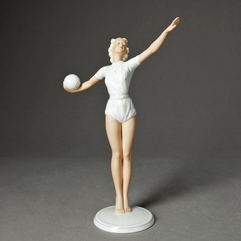 FIGURIN, porslin, art deco, Kurt Steiner, Schaubach, Tyskland, 1900-talets mitt.