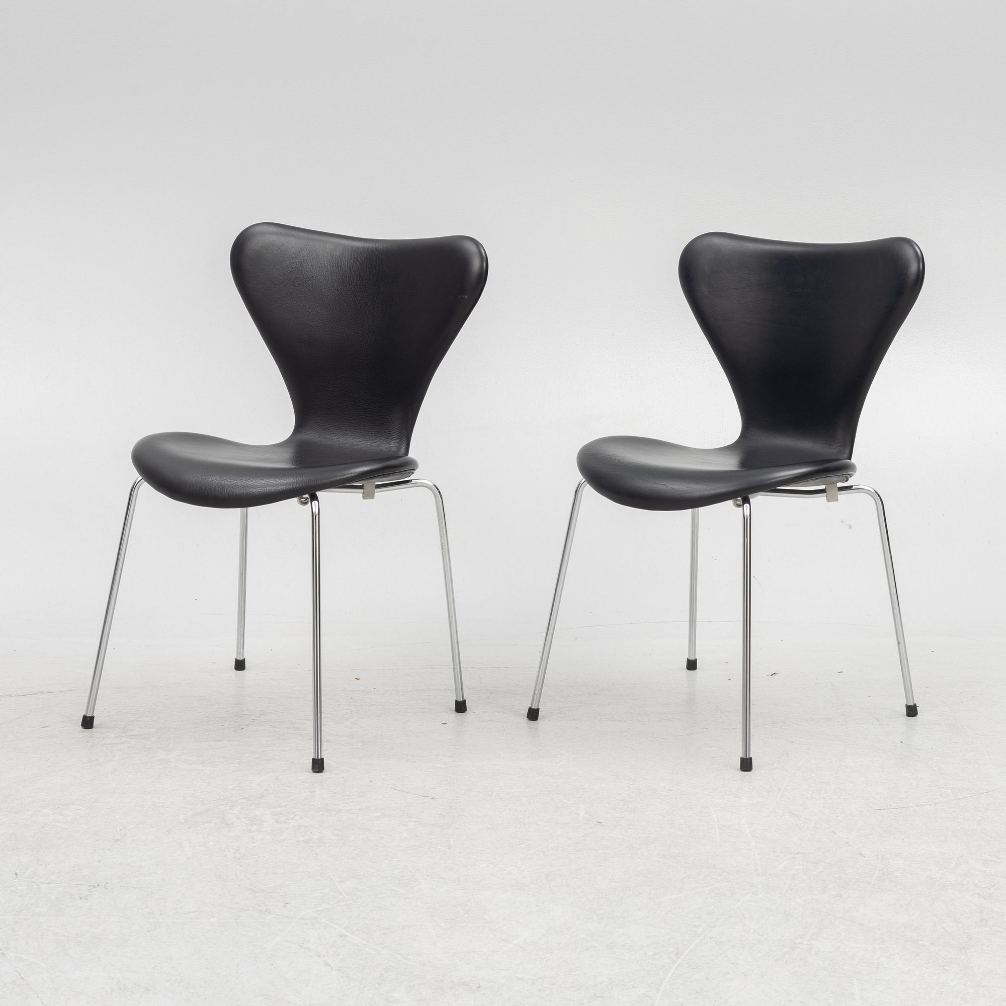 Arne Jacobsen, chairs, 6 pcs, "Serie 7", Fritz Hansen, Denmark, 2002.