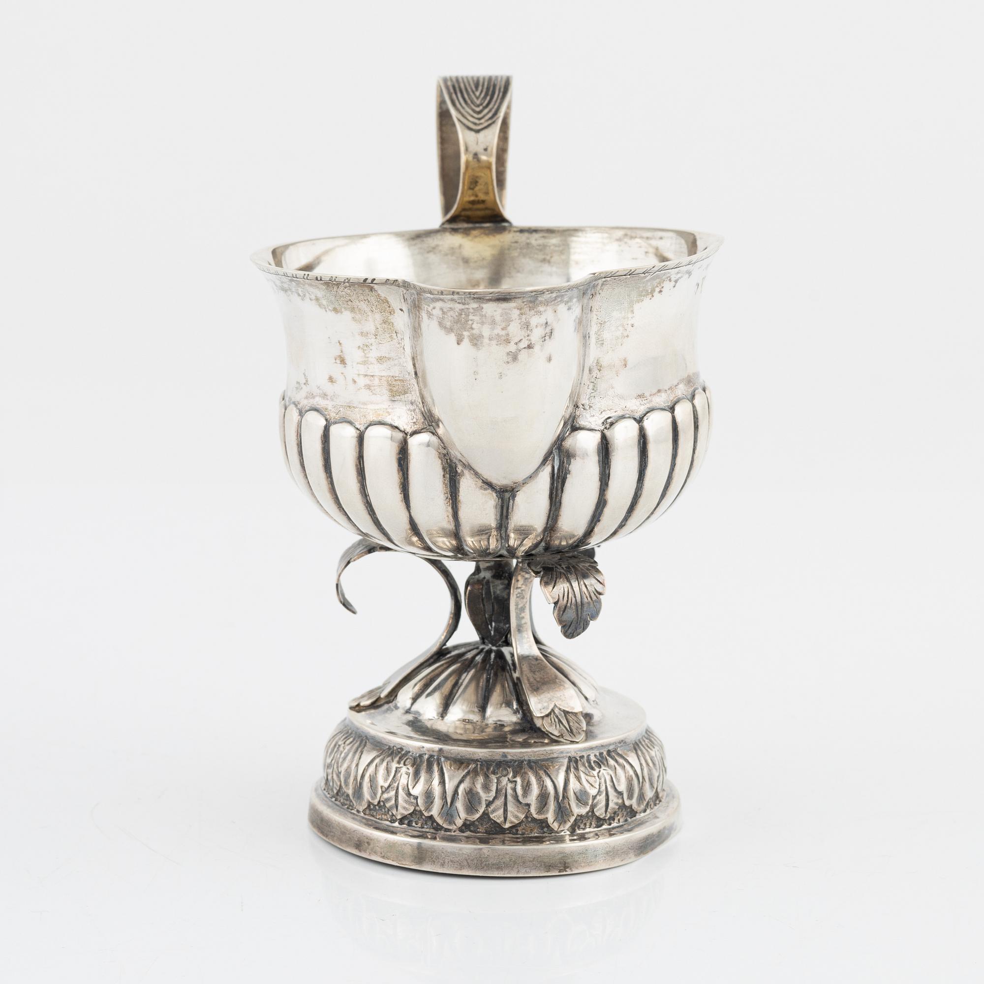 Carl Zacharias Schultz, gräddsnäcka, silver, empire, Tavastehus Hämeenlinna, Finland 1831.