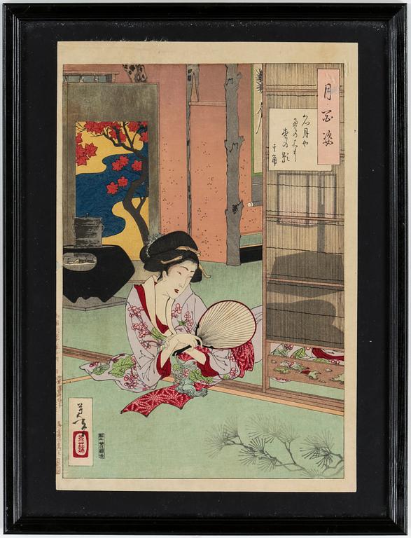TSUKIOKA YOSHITOSHI, träsnitt.