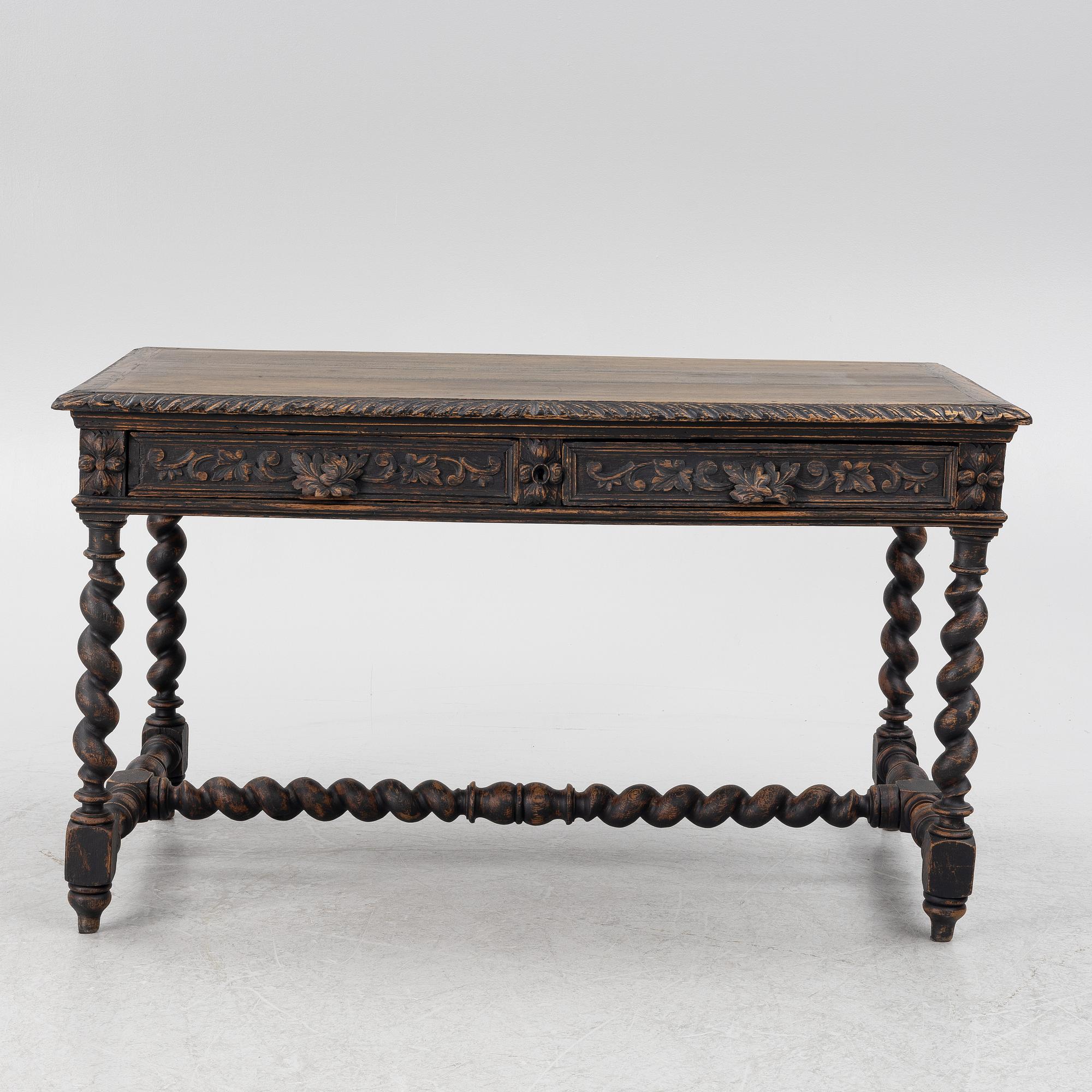 A Baroque style desk, circa 1900.