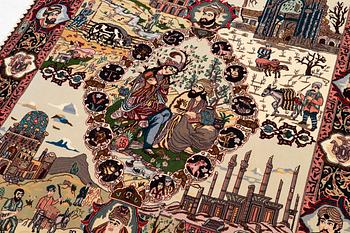 Matta, Täbriz, sk, Fyra årstider, ca 196 x 151 cm.