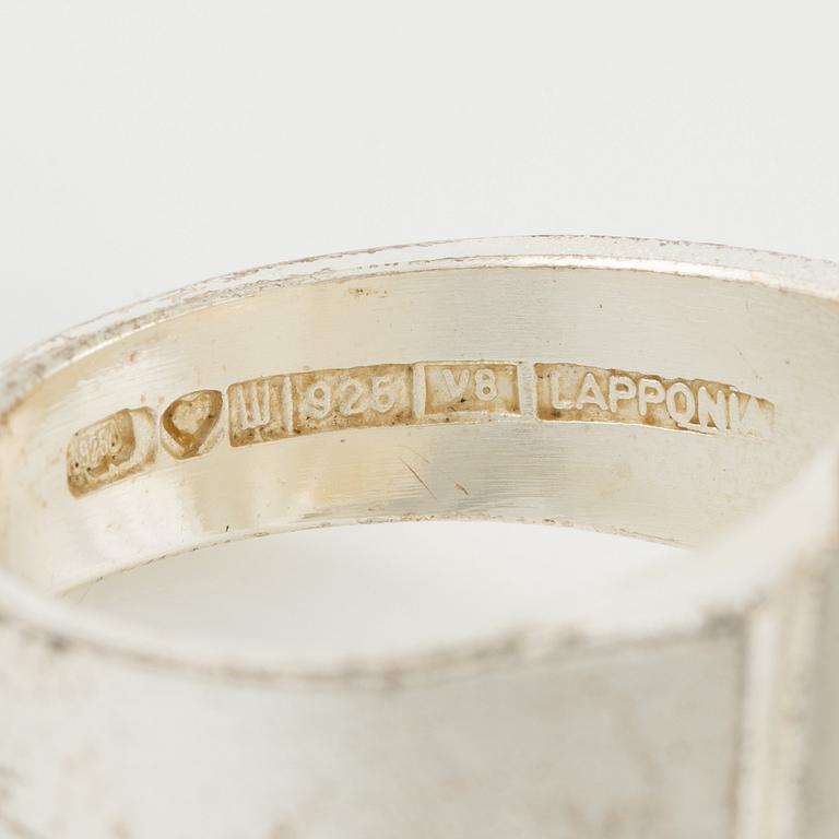 Lapponia, ett armband, en ring och ett par örhängen, sterlingsilver.