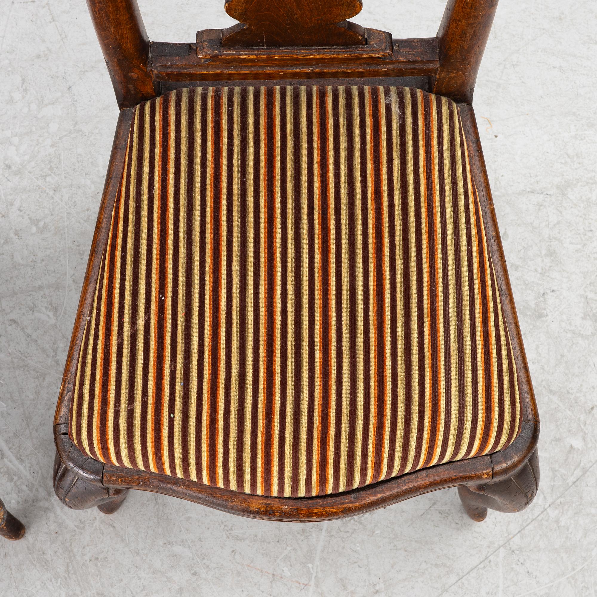 Pair of Rococo chairs, 18th century.