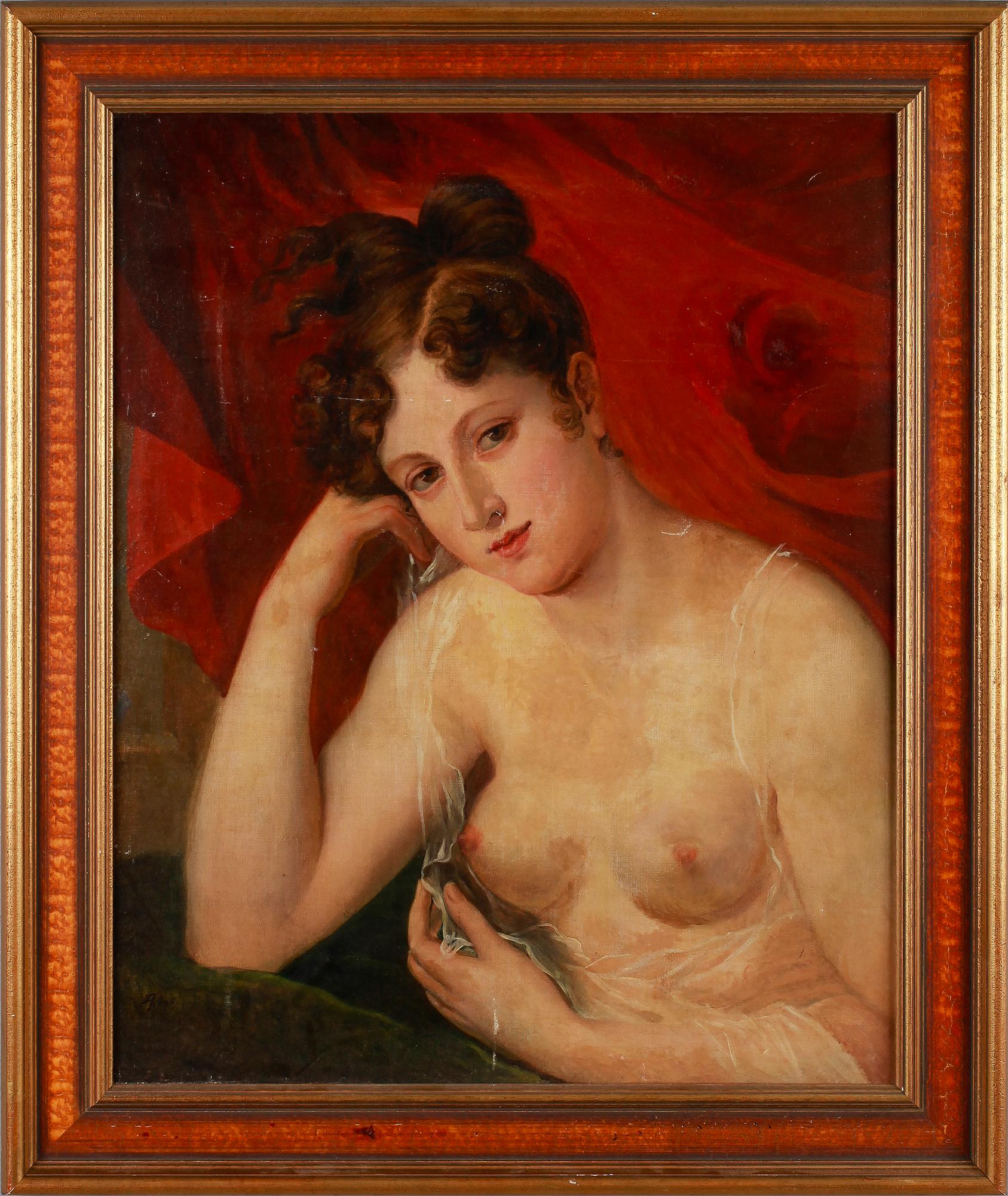 OKÄND KONSTNÄR, olja på duk, monogramsignerad AL.