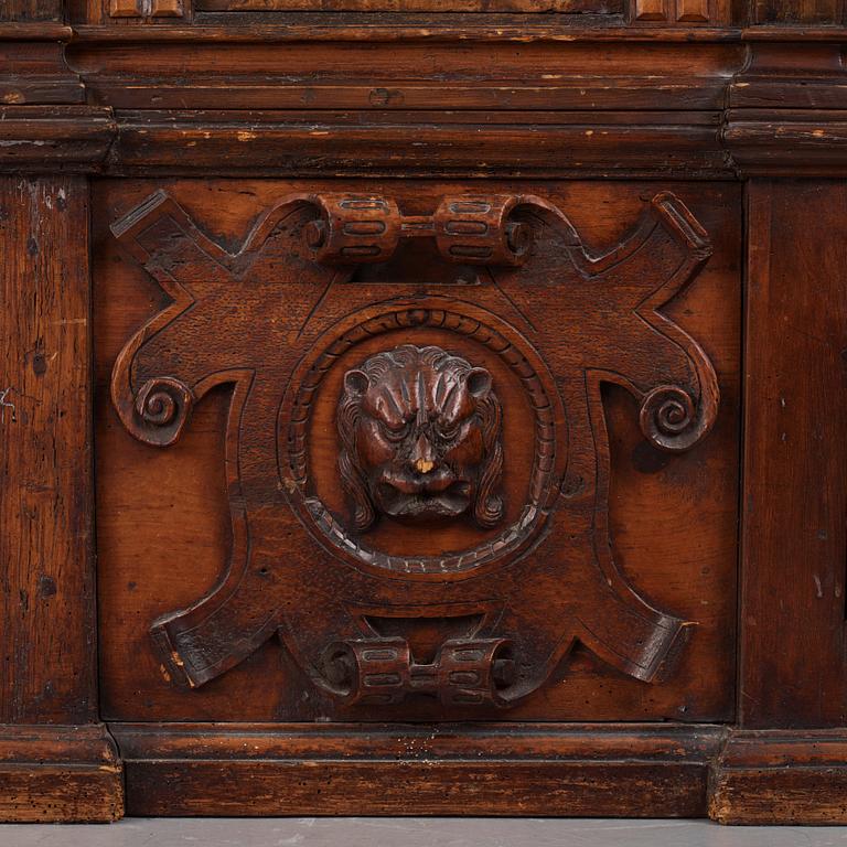 A Swedish baroque marquetry chest, later part of the 17th century,