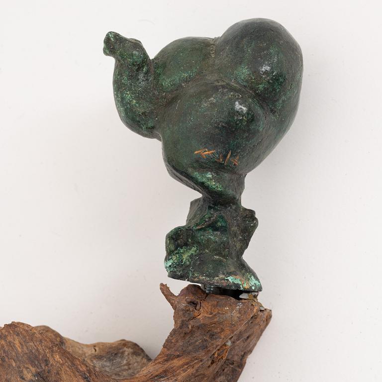 Tomas Almberg, a bronze and wood sculpture, signed and numbered V/X.