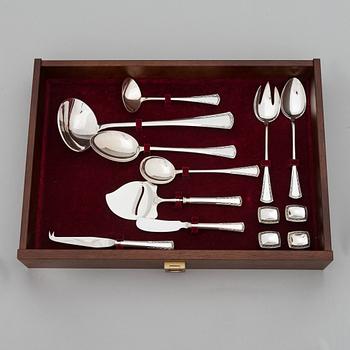 Tillander, bestickuppsättning, 166 delar, silver, "Käpy" (Kotte), 1996-2000. Design: Vilho Ellenberg, 1920-tal.