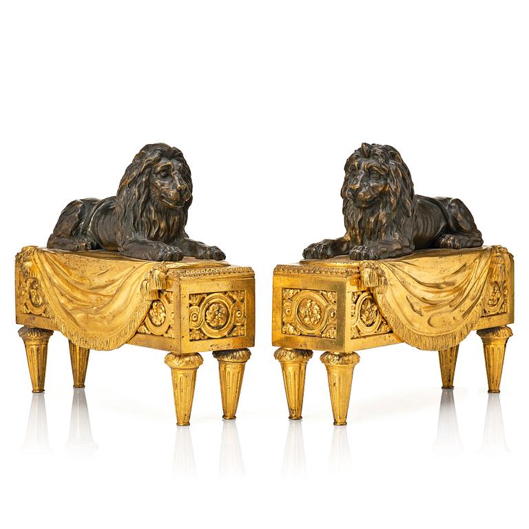 Eldhundar, ett par, Frankrike 1700-talets senare del, Louis XVI.