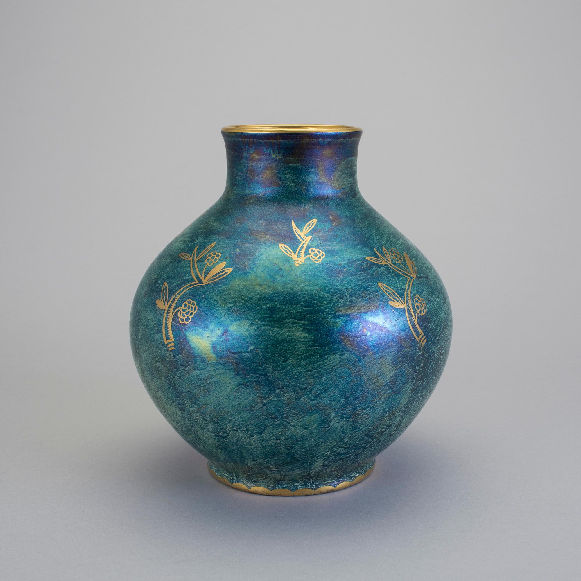 JOSEF EKBERG, vas, Gustavsberg 1920-/30-tal. Flintgods.